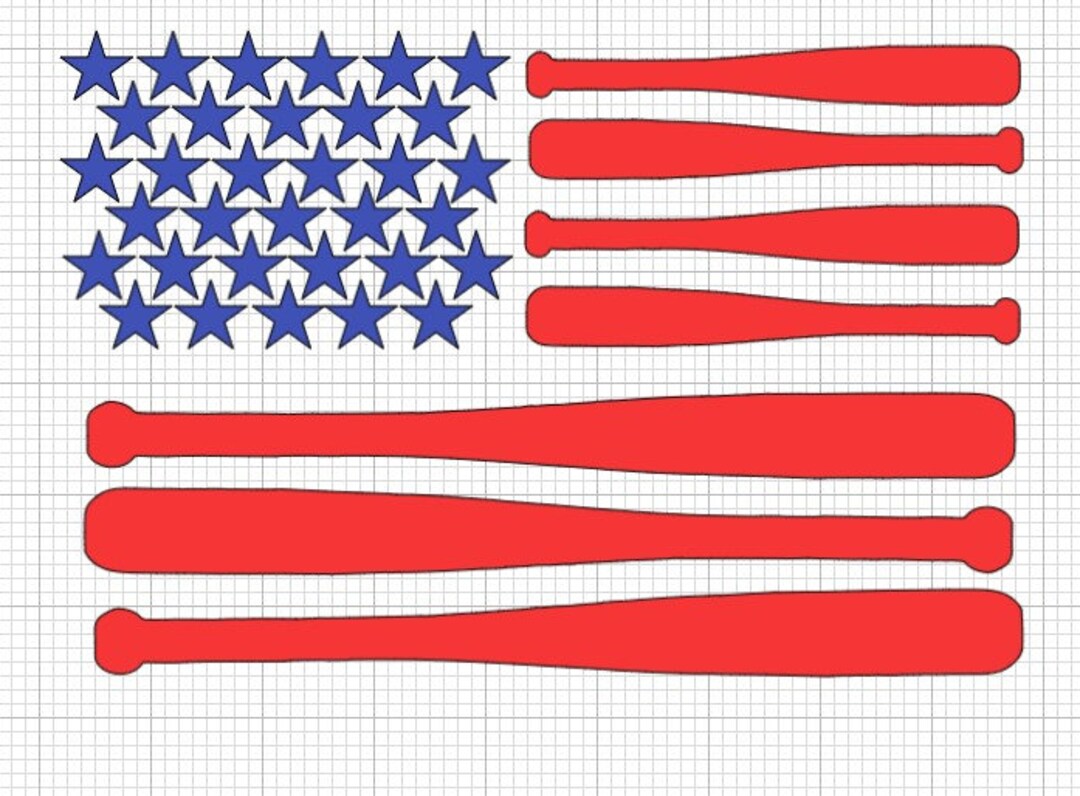 American Flag SVG Baseball Bat Flag SVG File Etsy