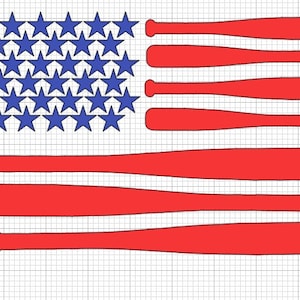 American Flag SVG- Baseball Bat Flag SVG File