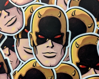 Retro Yellow Daredevil Vinyl Sticker
