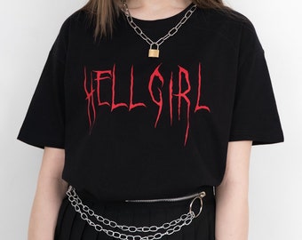 Hell Girl T-shirt - Aesthetic Shirt, Aesthetic Clothing, Hell Angel, Hell Boy, Lil Peep Shirt, Grunge Shirt, Tumblr Clothing, Tumblr Shirt