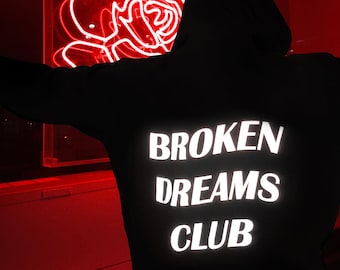 Broken Dreams Club Hoodie - Aesthetic Clothing, Aesthetic Hoodie, Tumblr Clothing, Tumblr Hoodie, Reflective Hoodie, Grunge, Anti Social