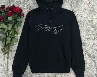 Creation of Adam Hoodie - Michelangelo Hoodie, Aesthetic Hoodie, Aesthetic Clothing, Tumblr Hoodie, Tumblr Clothing, Art Hoodie, Grunge