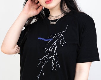 Inferno Reflective Lightning Shirt - Aesthetic Shirt, Aesthetic Clothing, Grunge Shirt, Grunge Clothing, Tumblr Shirt, Grunge, Y2K