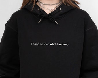 I Have No Idea What I'm Doing Hoodie - Aesthetic Clothes, Aesthetic Hoodie, Grunge Clothing, Aesthetic Shirt, Aesthetic Clothing, Minimal