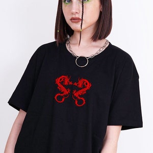 Dragon Shirt Dragon T Shirt Neon Green Embroidered Shirt Etsy