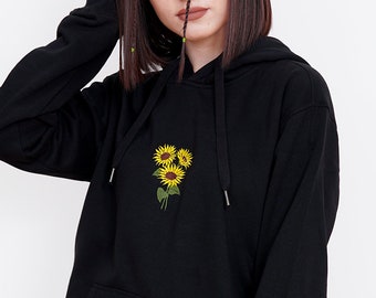 embroidered sunflower sweater