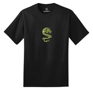Dragon Shirt Dragon T-shirt, Neon Green, Embroidered Shirt, Aesthetic Clothing, Aesthetic Shirt, Tumblr Clothing, Tumblr Shirt, Grunge,Y2K image 3