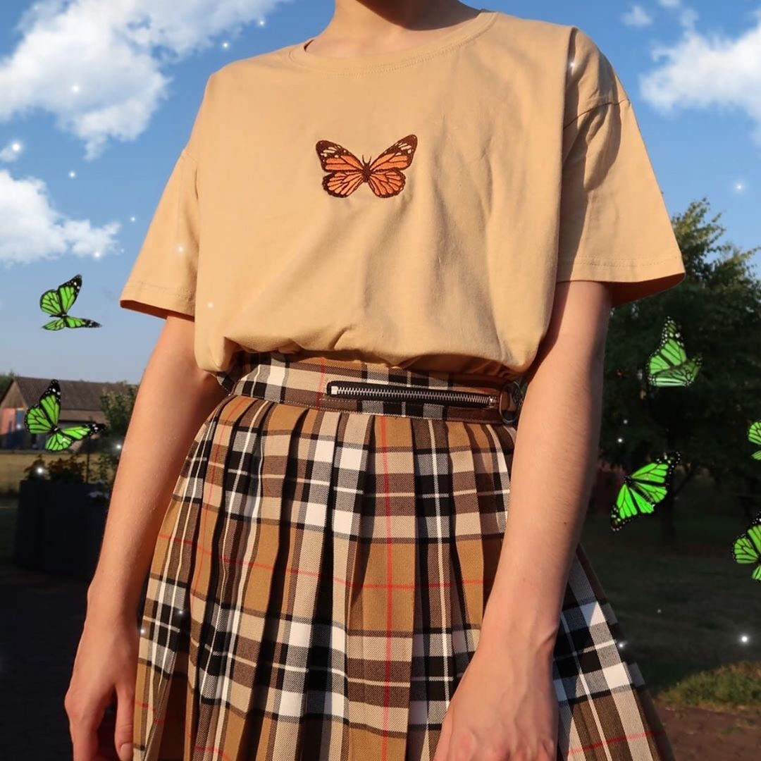 Butterlfly Shirt Butterfly Top Embroidered Shirt Y2K - Etsy