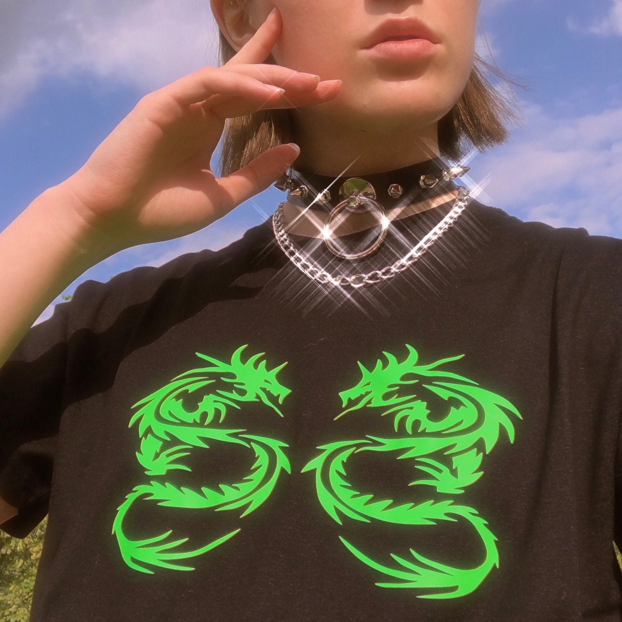 New Era-inspired black t-shirt, “Neon Green graphic design