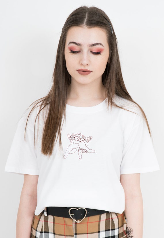 angel embroidered shirt