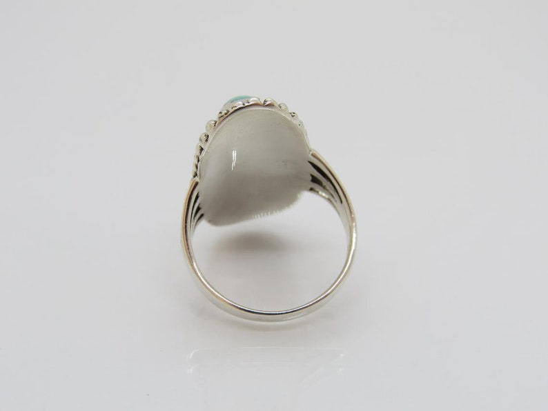 Vintage Sterling Silver Turquoise Long Ring Size 7