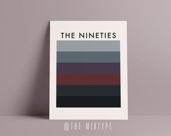 The 90s Print, Retro Colorblock, Color Palette - 8x10