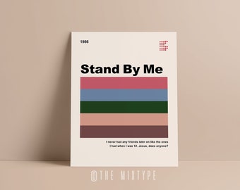 Stand By Me Minimalist Print. Retro Colorblock. Mid-Century Modern. Television Movie Poster. VHS. 8x10