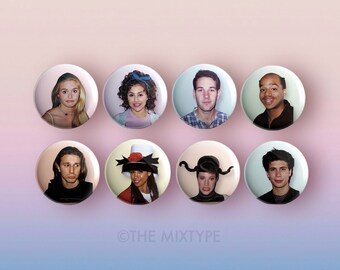 Clueless Cast Polaroid Photos One Inch Pinback Button Set