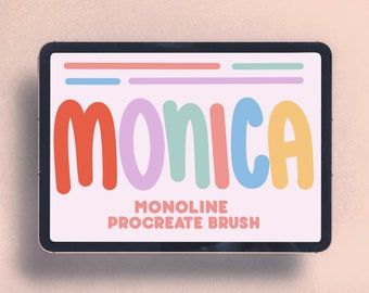 Monoline Procreate Brush | Natychmiastowe pobranie cyfrowe