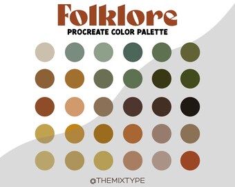 Folklore Procreate Color Palette | 30 Colors | Instant Digital Download