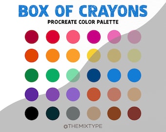 Box of Crayons Procreate Color Palette | 30 Colors | Instant Digital Download