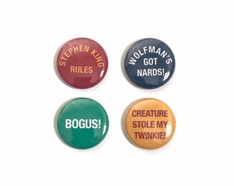 The Monster Squad One Inch Pinback Button Set