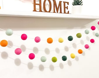 Pink Lemonade decoration , Summer felt ball garland, pink lemonade birthday , First birthday decorations , summer decorations,Mexican fiesta