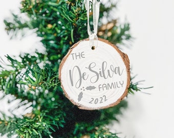 Christmas ornament , First Christmas ornament handmade ,Personalized wood ornament, baby's first wood ornament, Wedding favor