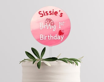 Berry first birthday cake topper, Acrylic cake topper, Berry first birthday decoration, first birthday decoration, acrylic sign,