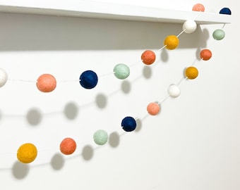 Safari Nursery Garland , boho nursery decor , Arizona garland , boho home decor , mint and navy decor , Boho garland, pom pom garland