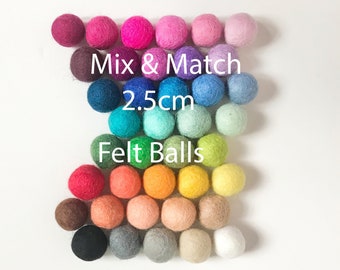 2.5cm felt ball, Loose felt balls , wholesale felt balls , wool felt ball  , Felt pom poms , diy christmas garland, mix and match felt balls