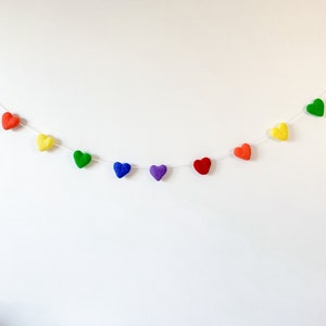 Rainbow Heart Garland , Rainbow Garland , Neutral garland, Heart garland,nursery decor,Playroom decor, kids room decor , heart wedding decor