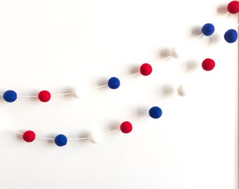 Patriotic Garland , fourth of july garland , patriotic decor , 4th of july garland , blue red and white garland, 4th of july decor, american