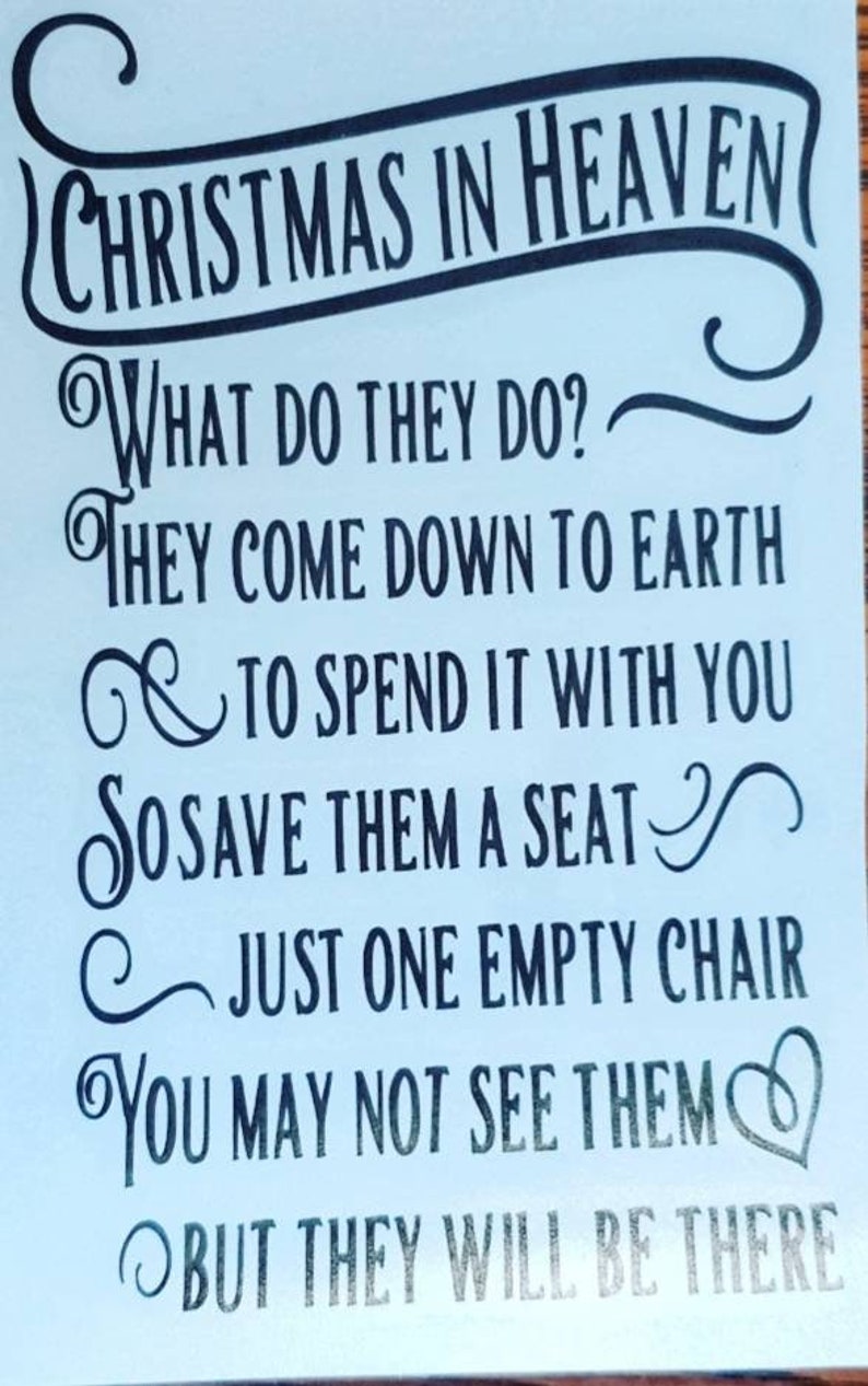 Christmas in Heaven decal . 1 x vinyl decal box frame vinyl Etsy