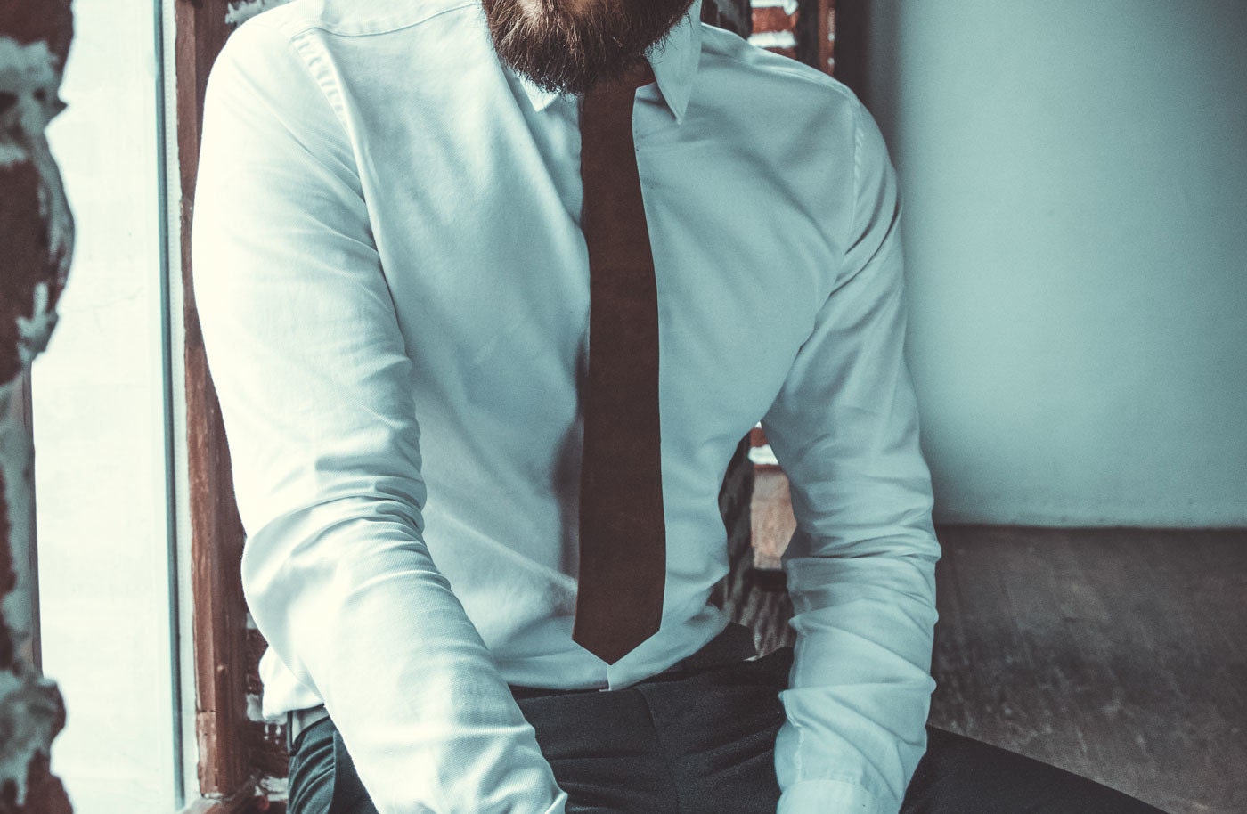mens leather tie
