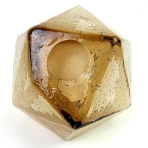 Anthropologie Kina Seedy Konstglas Geometrisk Fasetterad Rökbrun 13,5 cm Vas bild 6