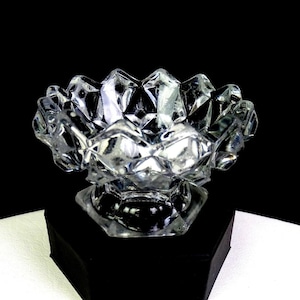 Flint Glass EAPG Flattened Diamond Point Antique 2 1/4&quot; Master Salt 1840-1850