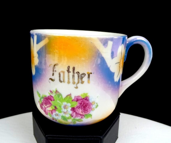 Japanese Porcelain Lusterware Father And Floral 3… - image 1