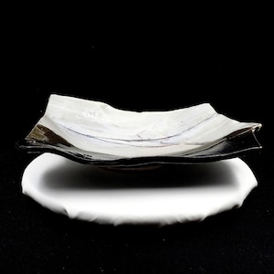 Studio Art Pottery Heidi Signed Layered Stripes 14" Squared Centerpiece Dish