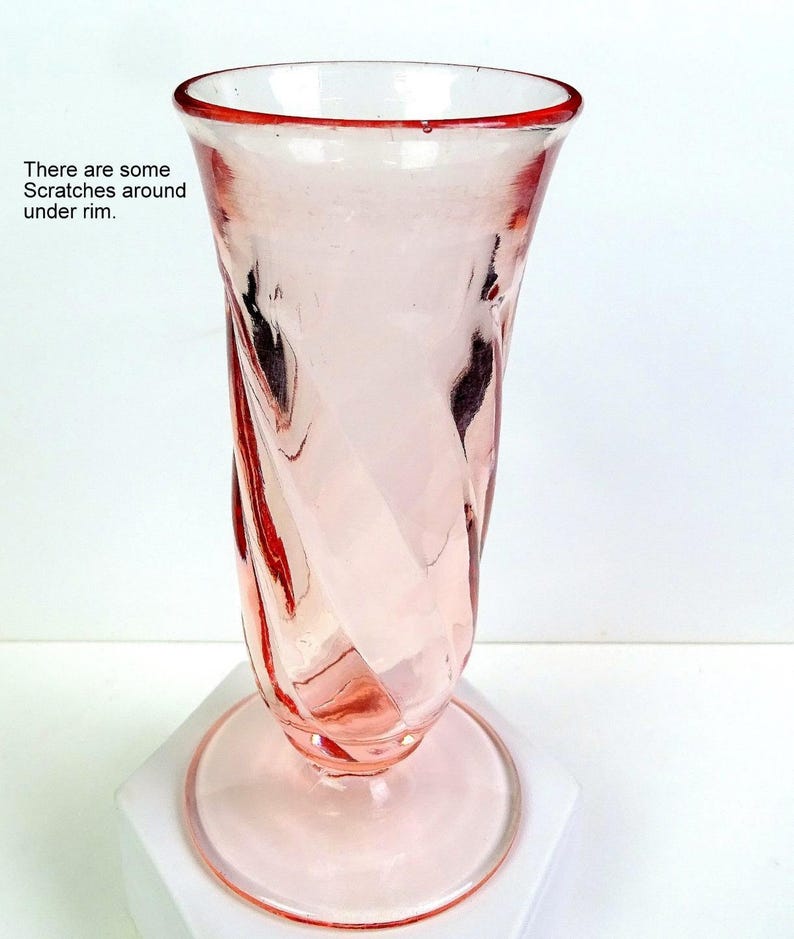 Paden City Glass 154 Rena Resturant Ware Swirl Cheriglo 5 3/4" Parfait 1933-40 immagine 2