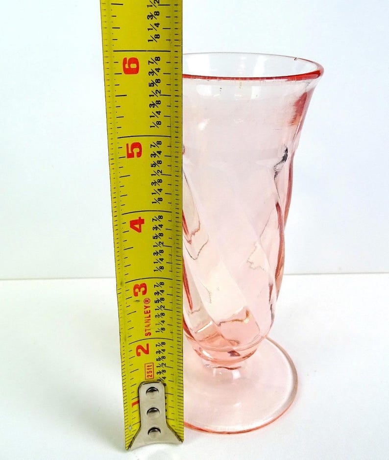 Paden City Glass 154 Rena Resturant Ware Swirl Cheriglo 5 3/4" Parfait 1933-40 immagine 8
