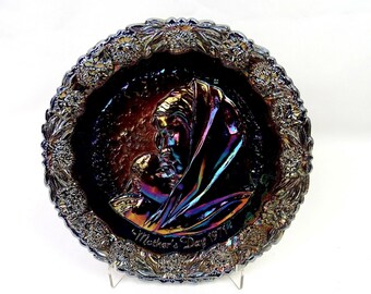 Fenton Art Glass Carnival Glass Mother’s Day 7 3/4" Commemorative Plate 1971