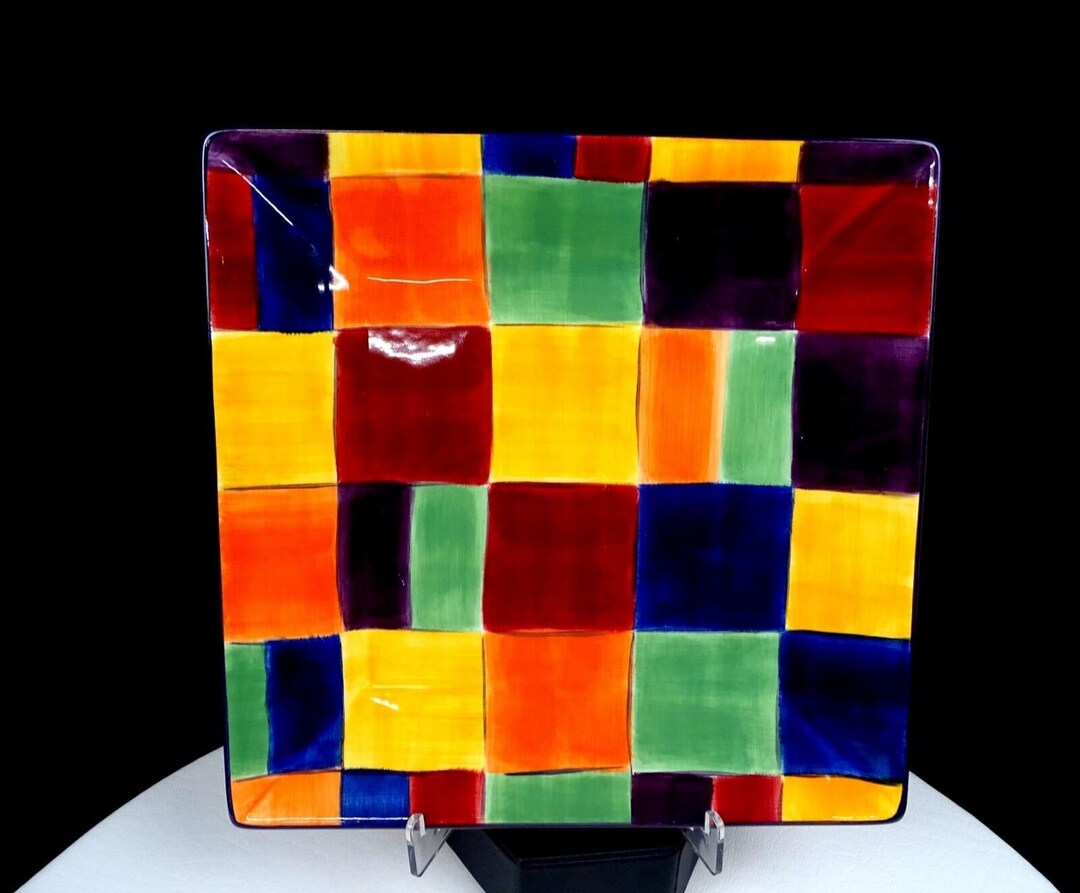 Tabletops Unlimited Porcelain Caracas Multicolor Square 8 1/8 Salad