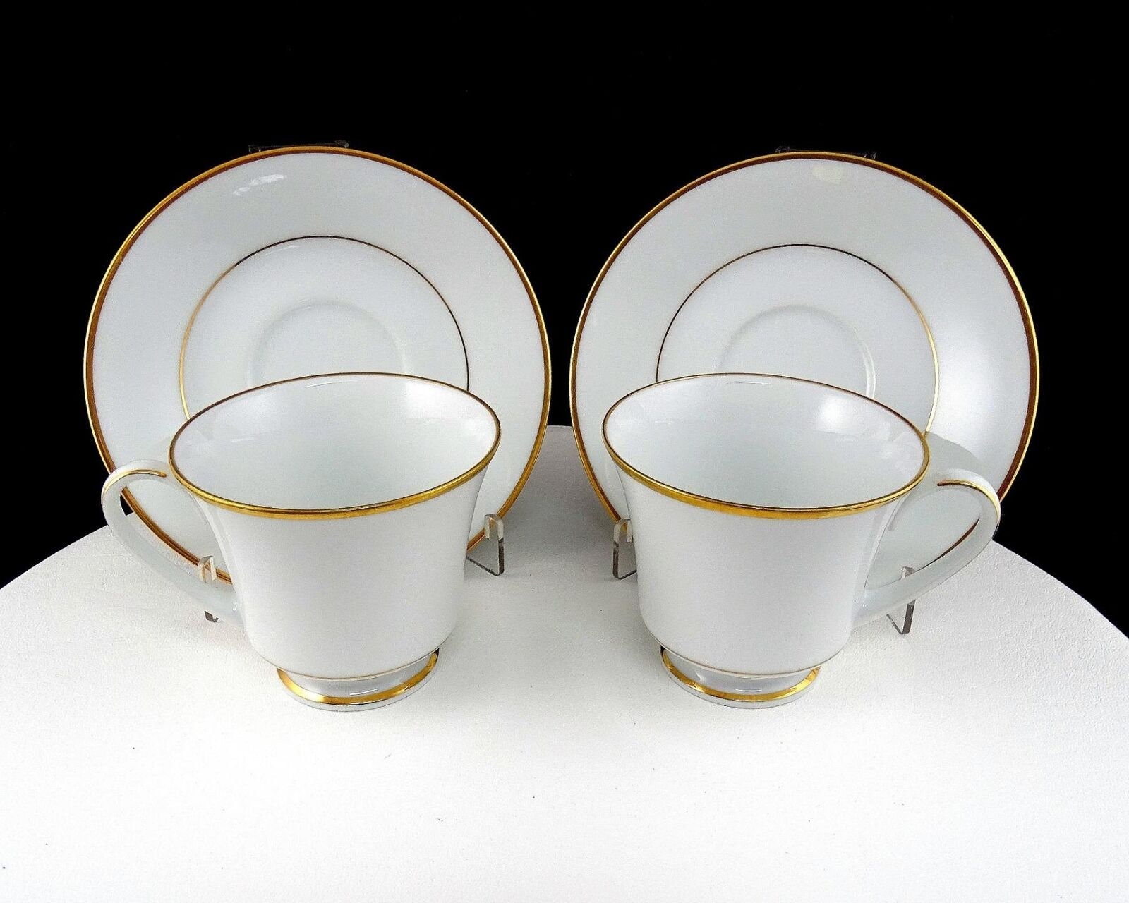 NORITAKE JAPAN CHINA DYNASTY #2018 GOLD & WHITE 4PC 6 3/8" BREAD & BUTTER PLATES 
