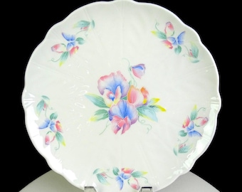 Aynsley England Porcelain Little Sweetheart Floral 10 1/4" Cake Plate 1986-1996