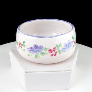 Saint Paul France J L Tholance Peint A La Main Cesta de flores 2 7/8&quot; Caja de baratijas