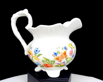 Aynsley Bone China England Cottage Garden Vine Handle 5" Creamer 1985-2001