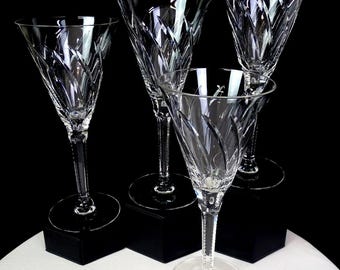 Copas de agua Seneca Crystal con diseño nórdico, 4 piezas, 8 onzas, 8 1/4" (1949-83)