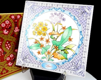 Azulejo de pared de colección Avon Floral Expression Love Porcelain Vintage de 15 cm