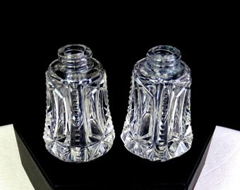 American Brilliant Cut Crystal Zippered Mini 1 5/8" Salt & Pepper Shakers 1915-
