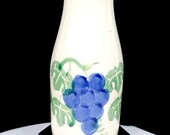 Crock Shop Santa Ana California Pottery Grape Vine 6 1 2 quot Milk Bottle Jug
