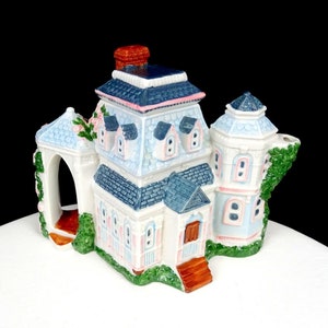 Fitz And Floyd Oci Omnibus Porcelain Church Castle House 6 1/4" Teapot
