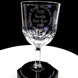 Short Loops Mckee Bros Early American Glass Club Etched 6&quot; Water Goblet 1880