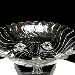 Fostoria 2412 Colony Swirl Clear 6 3/4&quot; Bon Bon 1940-1973